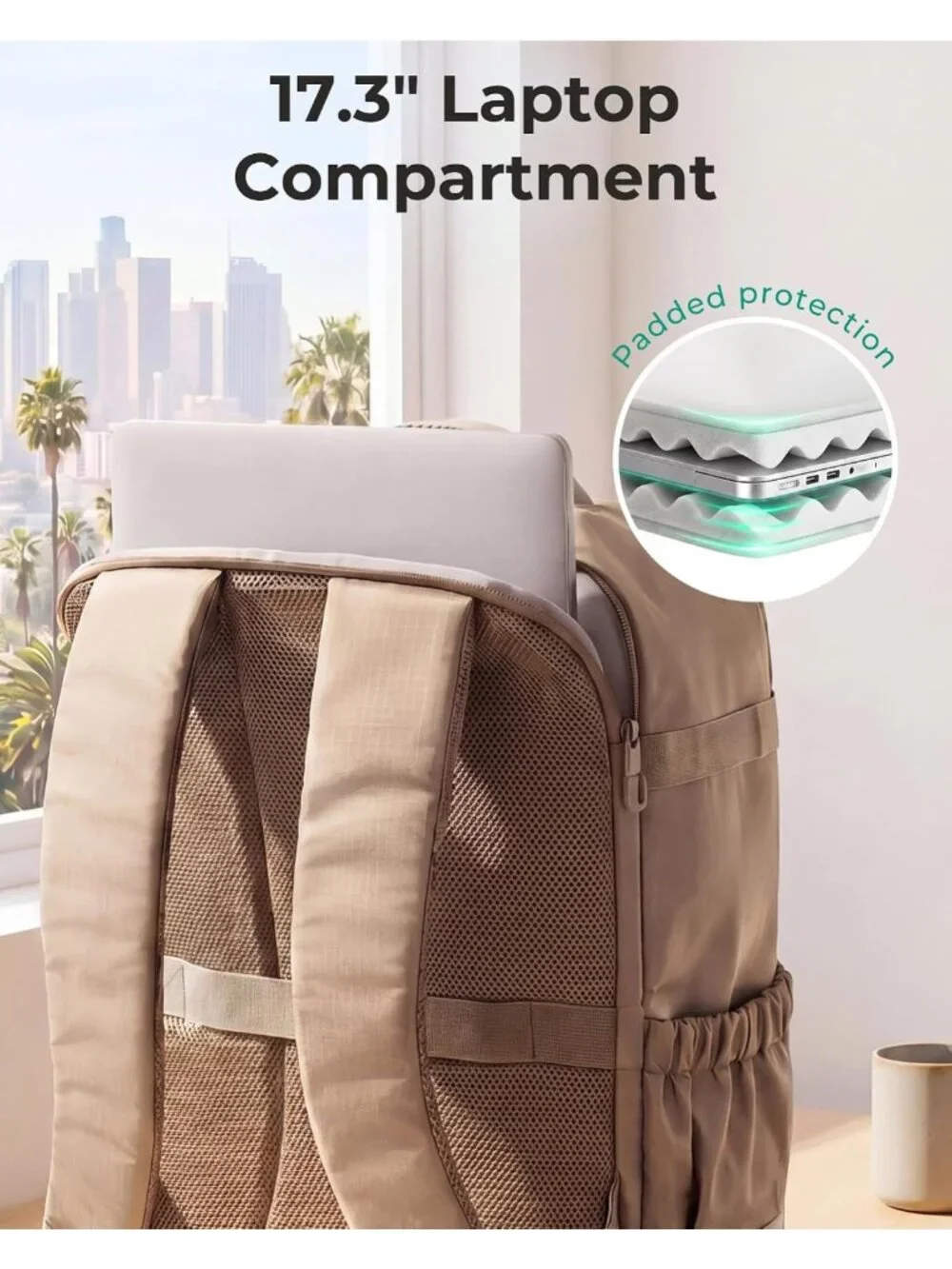 Versatile Travel Backpack for Laptops, 17-Inch, Unisex Carry-On Bag, Stylish